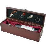 Gift wrapping for one wine mahogany satin + 4 winemaking equipment