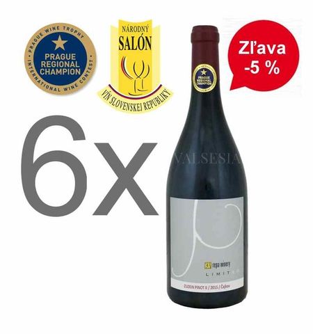 Action - 6 x Zuzkin Pinot II (Pinot Noir) 2015 Limited edition, Oaked, Quality wine, dry, 0,75 l