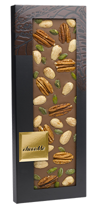 CHocoMe -  40% milk chocolate pecans, almonds, pistachios from Bronte, 110g