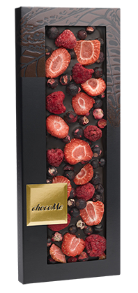 CHocoMe - Dark chocolate 66% raspberry, strawberry, black currants, 110g