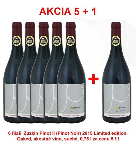 Action 5 + 1 REPA WINERY Zuzkin Pinot II (Pinot Noir) 2015 Limited Edition, Oaked, Quality wine, dry, 0.75 l